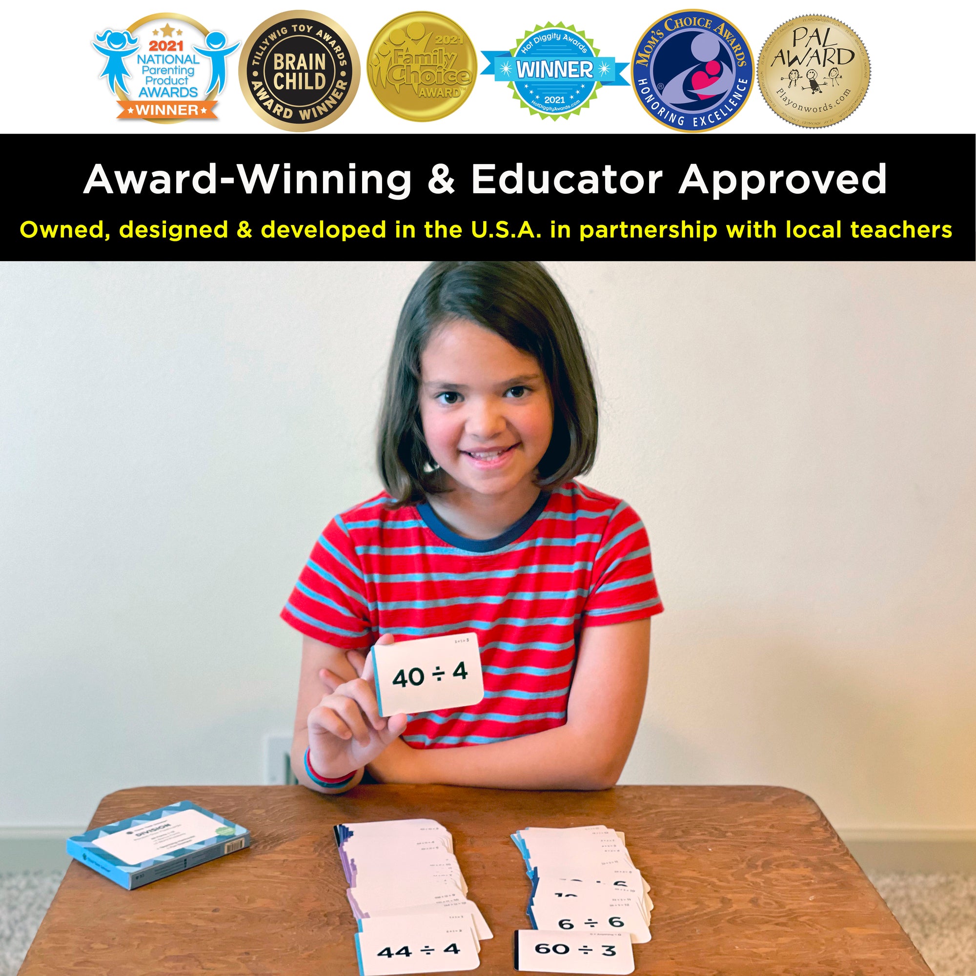 Pocket-Size Division Flashcards | Full Set (All Facts 1-12) | Color Coded