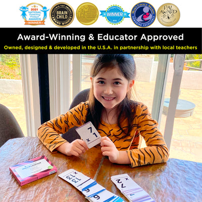 Pocket-Size Math Multiplication Flashcards | Full Set (All Facts 1-12) | Color Coded