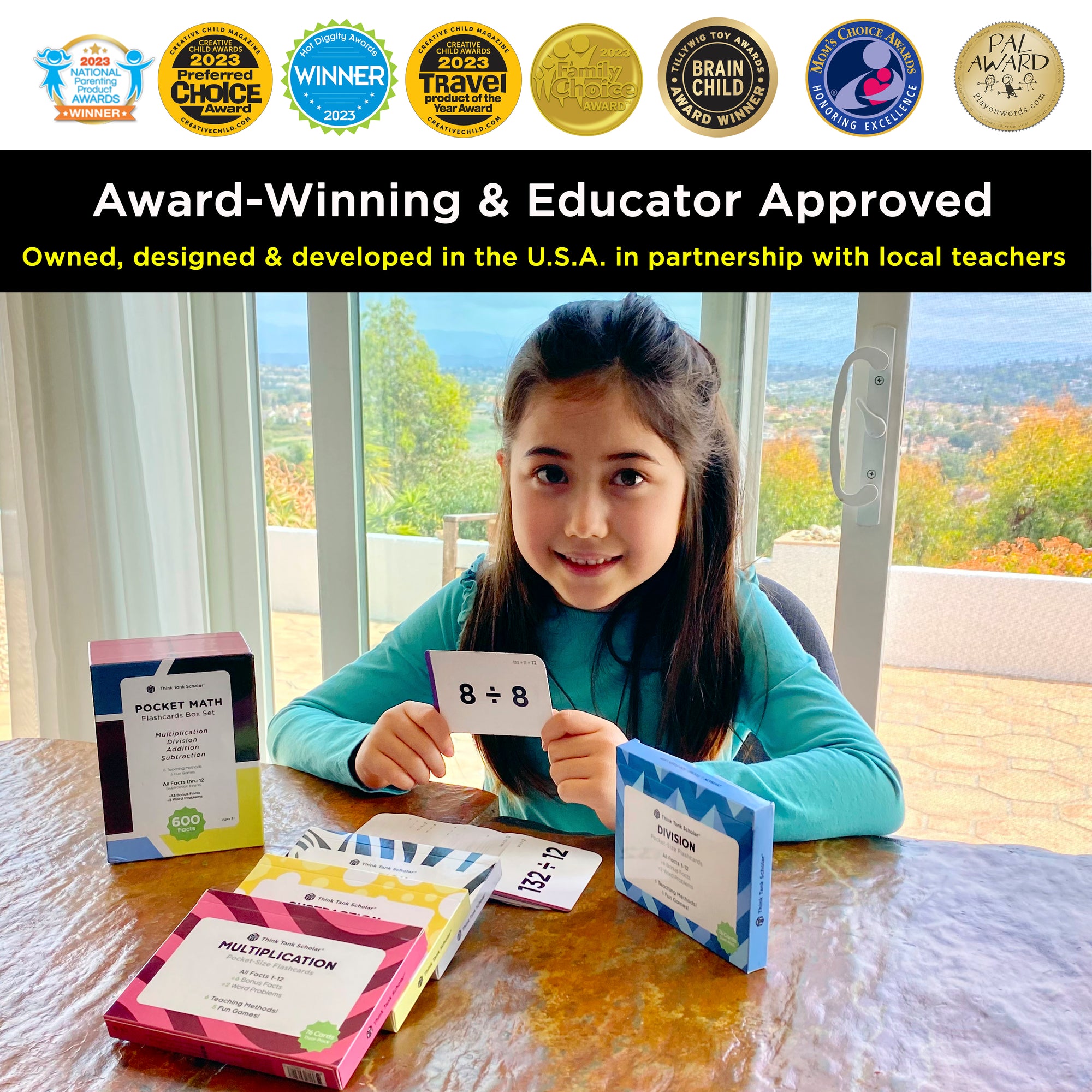 Pocket-Size Math Bundle: Addition, Subtraction, Multiplication, Division Flashcards | Complete Box Set | All Facts | Color Coded