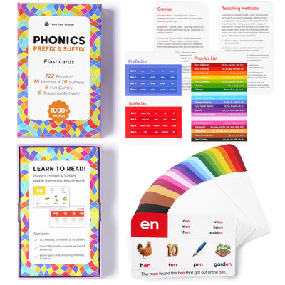 Award-Winning Phonics & Vocabulary Flash Cards – 1000+ Words with Prefixes, Suffixes & CVC – Games & Visual Aids – Ages 4–8 – Pre-K to 3rd Grade