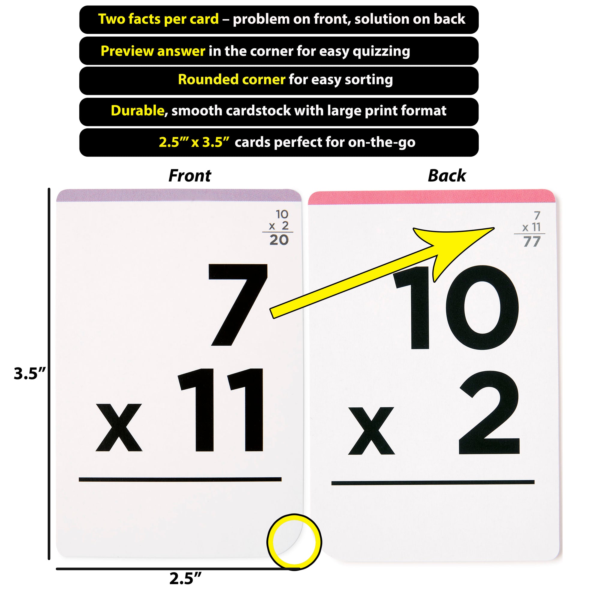 Pocket-Size Math Multiplication Flashcards | Full Set (All Facts 1-12) - Think Tank Scholar for Free Printable Multiplication Flash Cards Double Sided