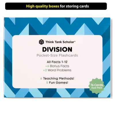 Pocket-Size Division Flashcards | Full Set (All Facts 1-12) | Color Coded