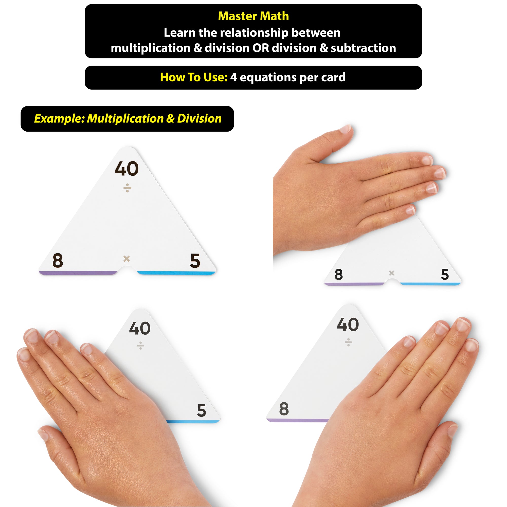 752 Equations (All Facts 0-12 Box Set): Addition, Subtraction, Multiplication, Division Flash Cards | Color Coded