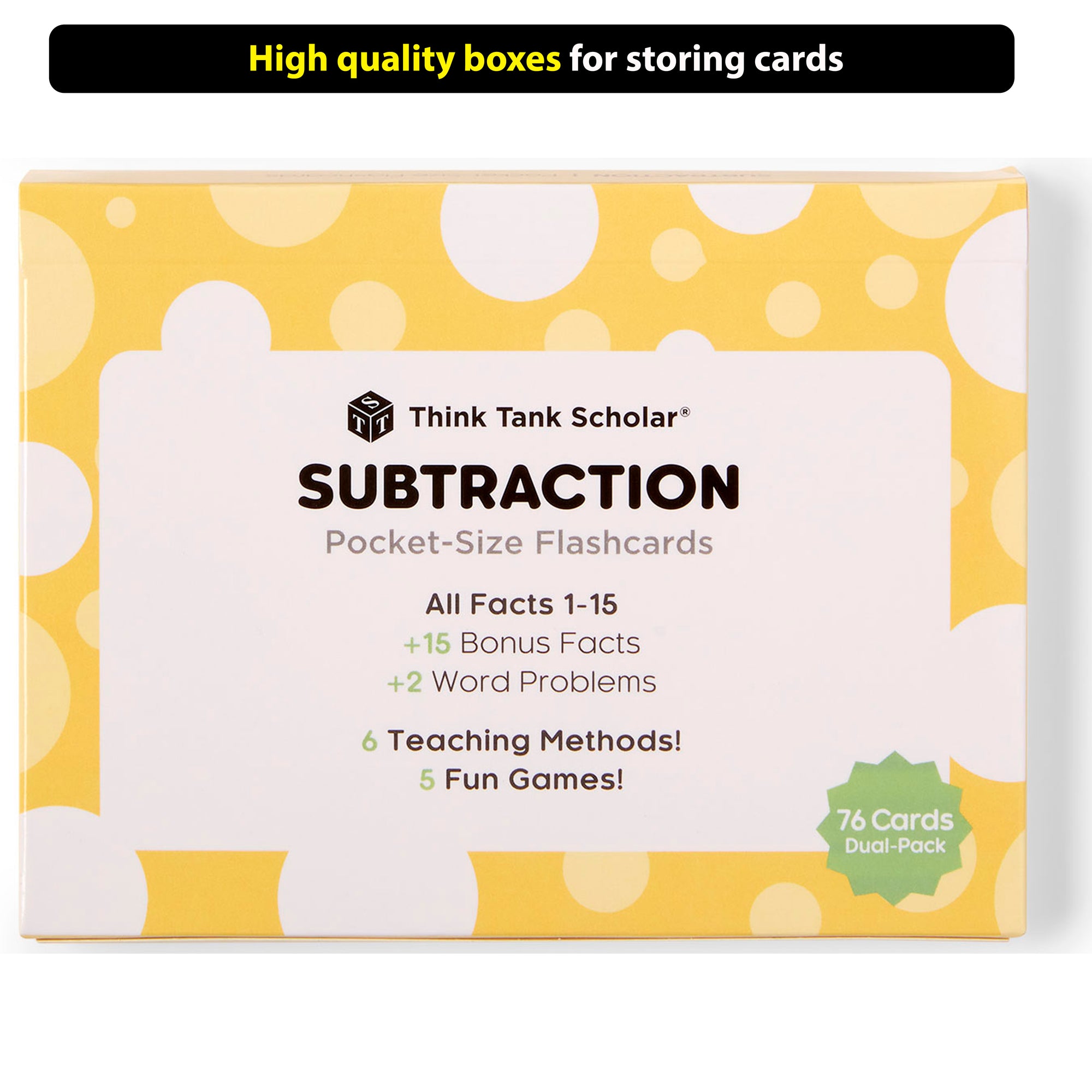 Pocket-Size Math Subtraction Flashcards | Full Set (All Facts 1-15) | Color Coded