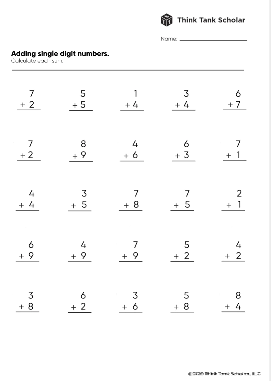 Addition Worksheets Exercises Printable PDF FREE Think Tank Scholar addition-worksheets-exercises-printable-pdf-free-think-tank-scholar