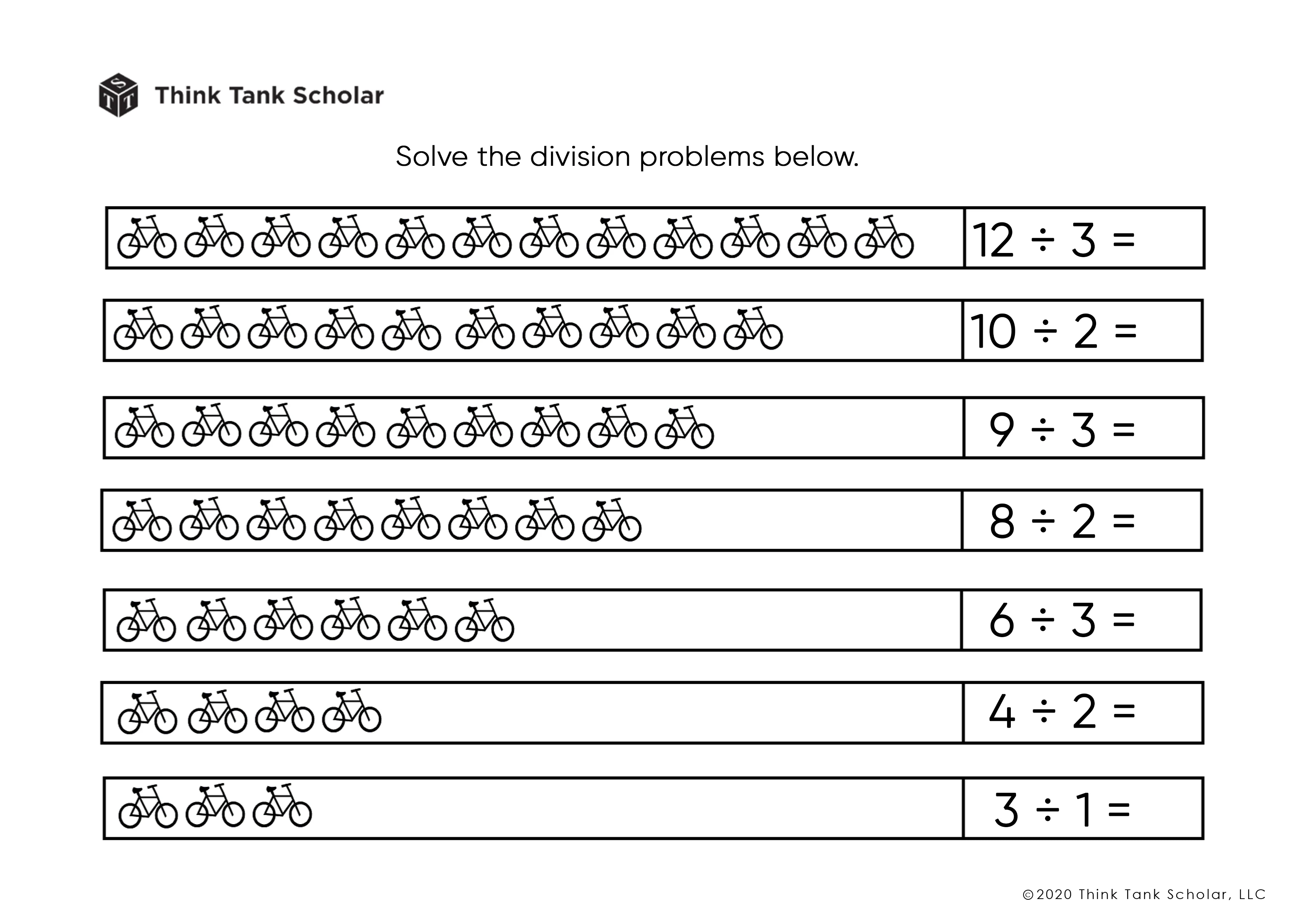 Stack Division Worksheet Division Worksheets Exercises Printable PDF (FREE) - Think Tank Scholar