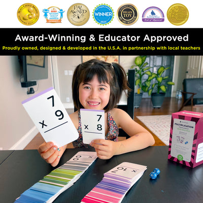 173 Multiplication Flash Cards & Quick Quiz Dice | All Facts 0-12 | Games & Chart Included