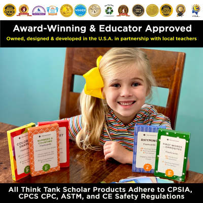Preschool Flash Cards Bundle - Alphabet, Numbers & Counting, Colors & Shapes, First Words & Opposites & Rhyming