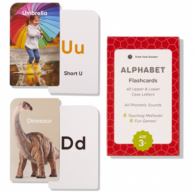 Alphabet Flash Cards (ABCs) Preschool - All Upper & Lower Case Letters & All Phonetic Sounds