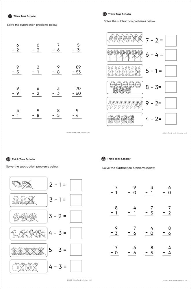 Subtraction Free Worksheet Exercises