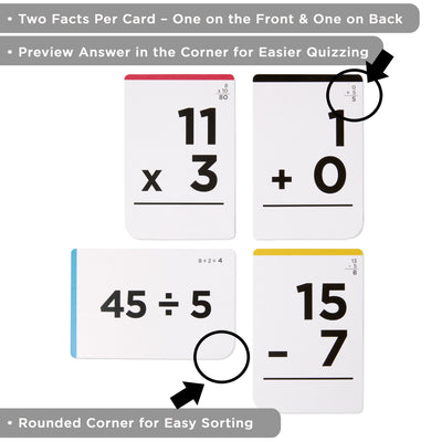 Pocket-Size Math Bundle: Addition, Subtraction, Multiplication, Division Flashcards | Complete Box Set | All Facts | Color Coded