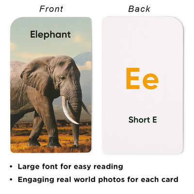 Alphabet Flash Cards (ABCs) Preschool - All Upper & Lower Case Letters & All Phonetic Sounds