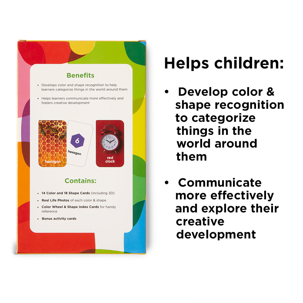 Colors & Shapes Flash Cards for Toddlers, Ages 2+, Preschool