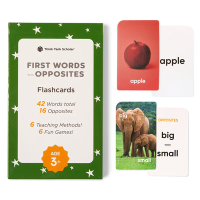 First Words Flash Cards with Opposites for Toddlers, Ages 1-4, Preschool