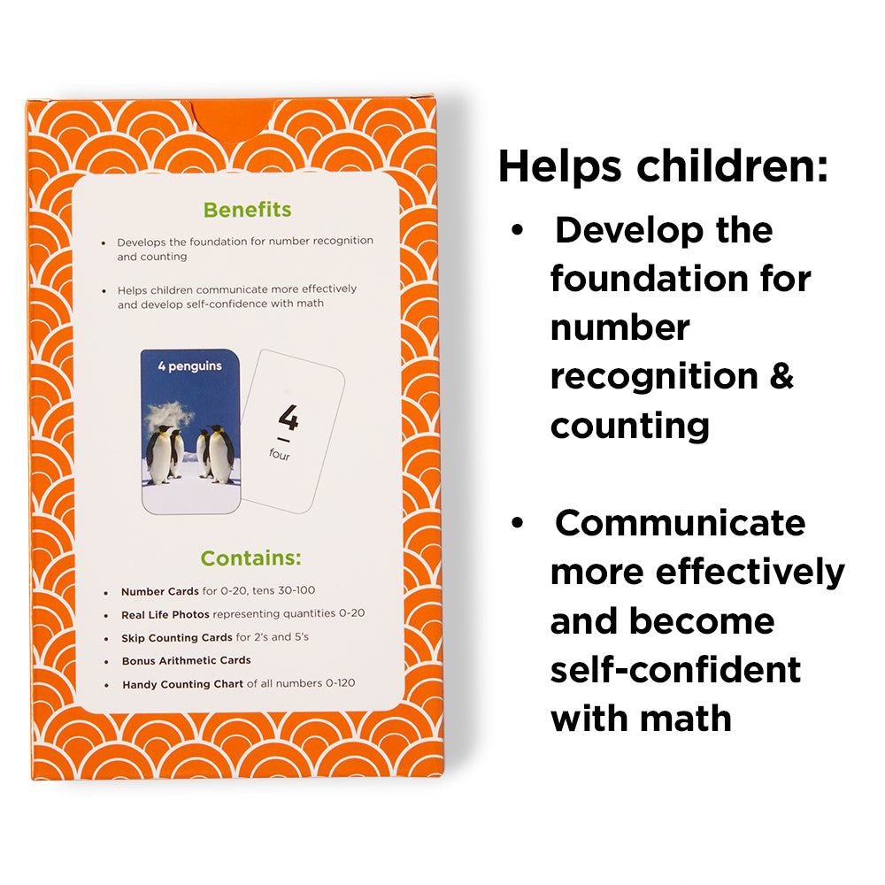 Numbers & Counting Flash Cards for Toddlers Ages 2+, Number 0-20, Tens 30-100