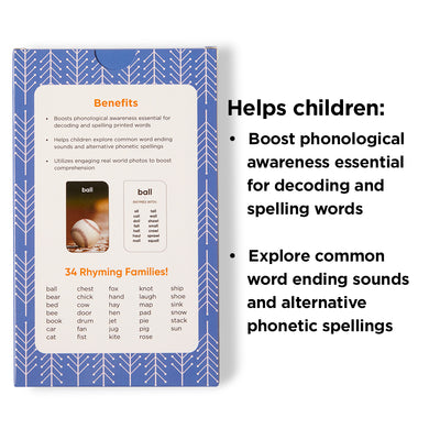 Rhyming Words Flash Cards, Ages 4+, Prek - Kindergarten