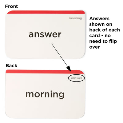 Answers shown on back of each flash card - no need to flip over