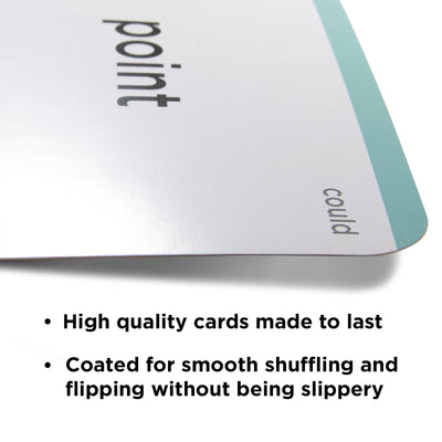 High quality flash cards made to last. Coated for smooth shuffling and flipping without being slippery