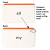 Answers shown on back of each flash card - no need to flip over